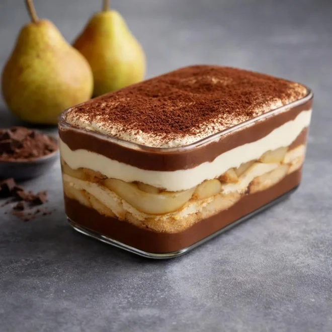 Tiramisu chocolat & poires (sans cuisson)
