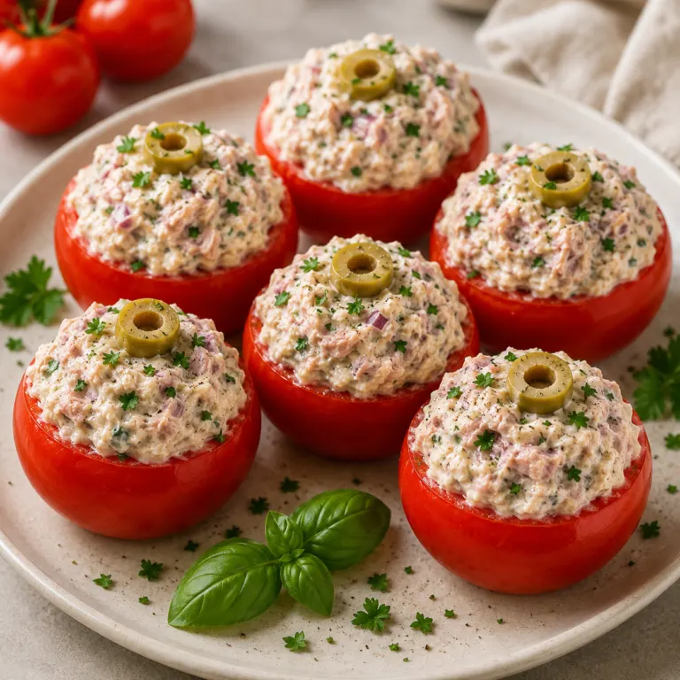 Tomates Farcies au Thon et Fromage Frais