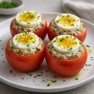 Tomates farcies au thon et œufs durs : recette facile
