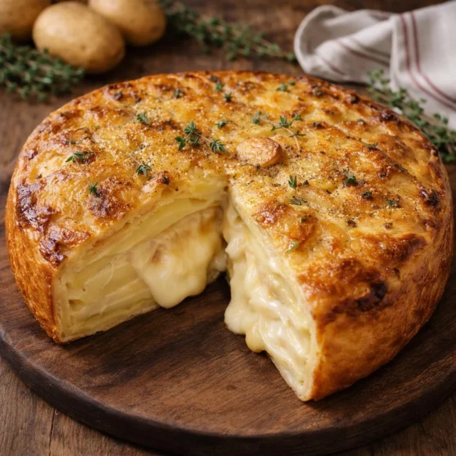 Tourte de pommes de terre au Mont d’Or : cœur fondant