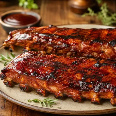 Travers de porc marinés barbecue