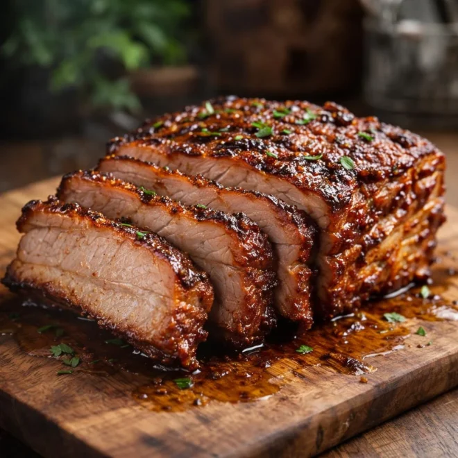 Travers de porc rôti au paprika, ail et miel (cuisson au four)