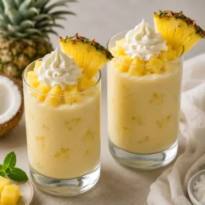 Verrines ananas-coco à la crème légère (sans cuisson)
