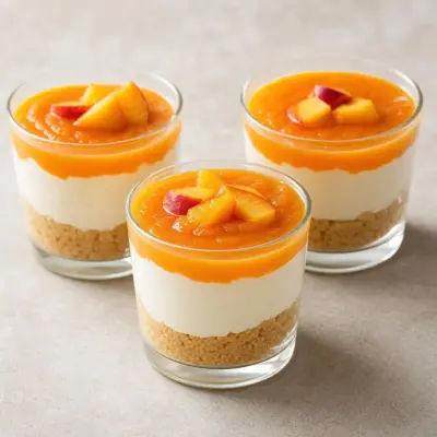 Verrines cheesecake à la pêche (sans cuisson)