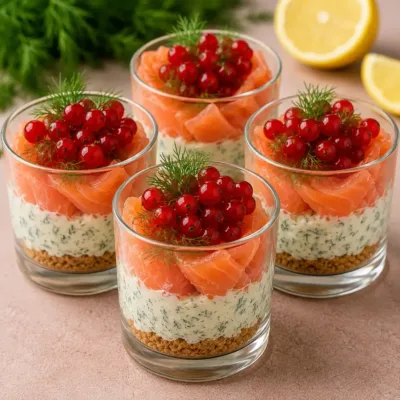 Verrines de Saumon Fumé au Fromage Frais