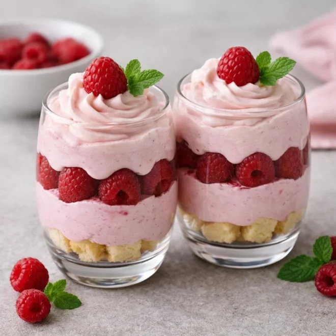 Verrines gourmandes framboise & mascarpone au coulis (sans cuisson)