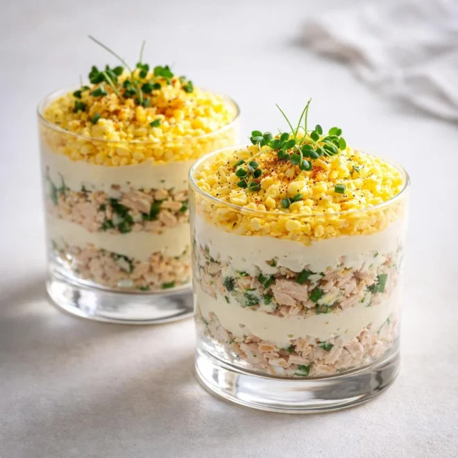 Verrines mimosa au thon : recette facile et fraîche