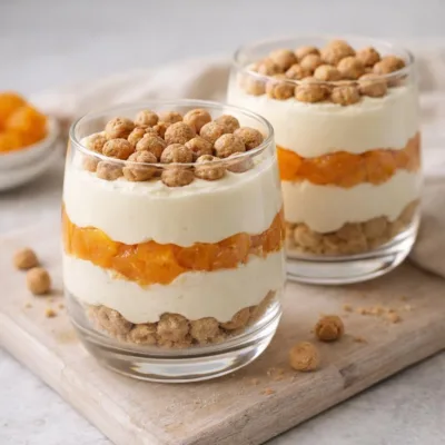 Verrines tiramisù à l’abricot : crème mascarpone & croustill