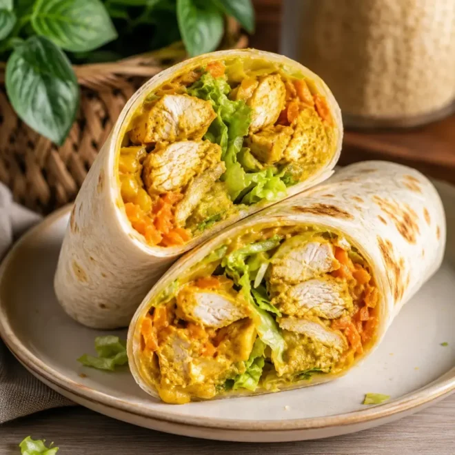 Wrap au Poulet Curry : la recette maison facile, rapide et gourmande