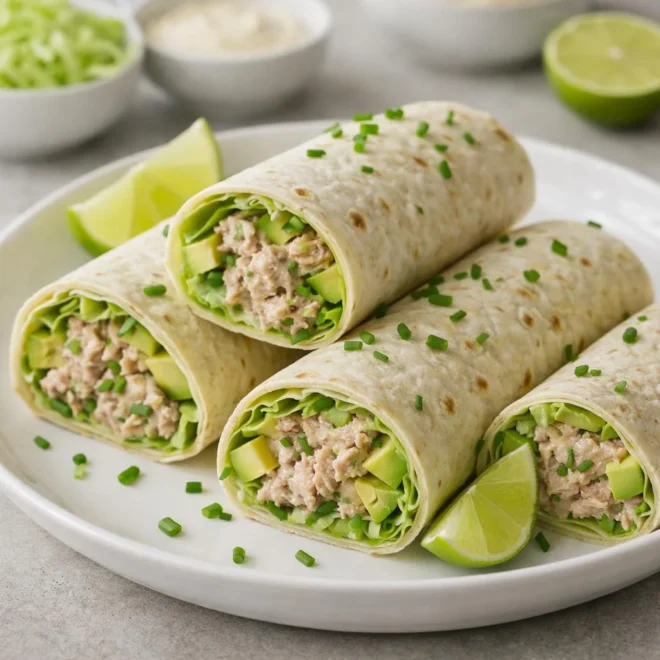 Wraps au thon, yaourt citron vert et avocat (version fraîche)