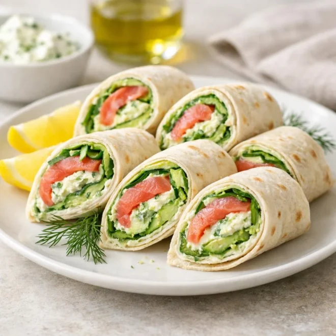 Wraps au saumon fumé, avocat & Philadelphia aux herbes