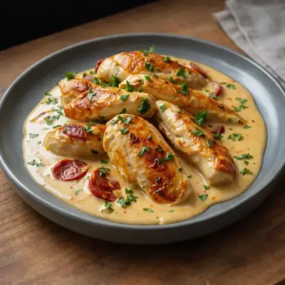 Aiguillettes de poulet sauce crémeuse au chorizo