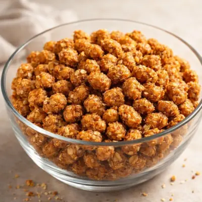 Arachides couvertes noix de coco et d’avoine croustillantes