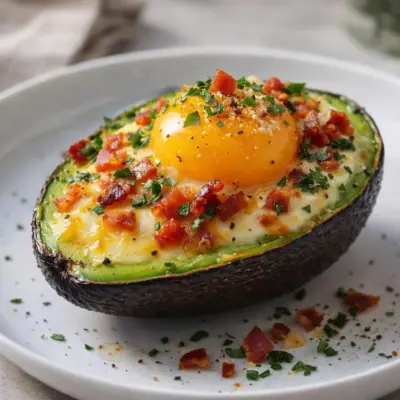 Avocats farcis aux œufs et au fromage au four