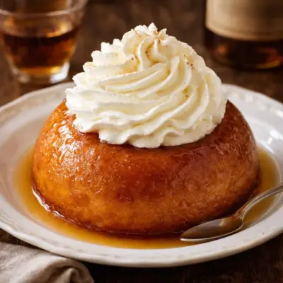 Baba au rhum ambré et crème chantilly moelleux