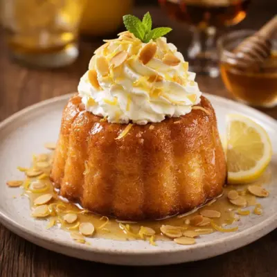 Baba au rhum au miel citron amandes : moelleux