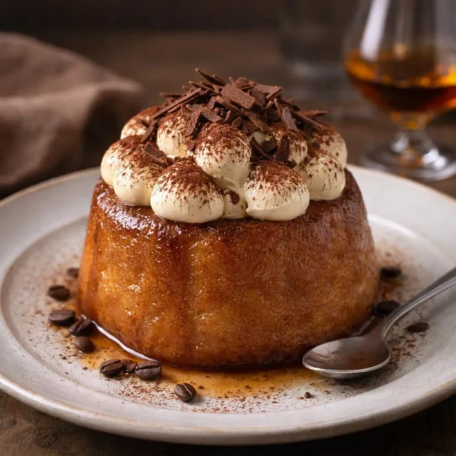 Baba au rhum façon tiramisu : crème mascarpone café