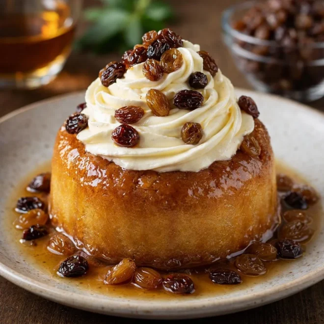 Baba aux raisins macérés : crème légère vanillée