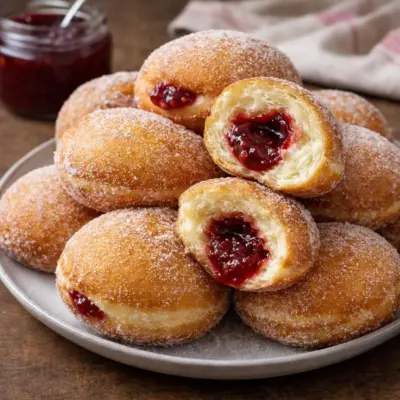 Beignets fourrés à la confiture sans machine : recette