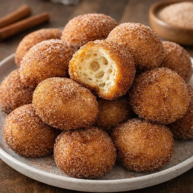 Beignets roulés à la cannelle et au sucre