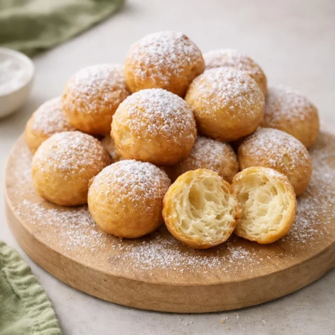 Beignets à la vanille pâte à choux au four