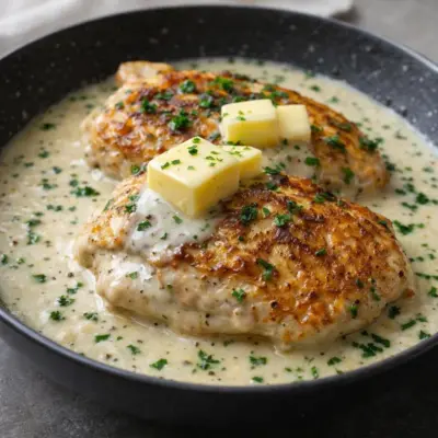 Blancs de poulet crémeux au beurre et à l’ail