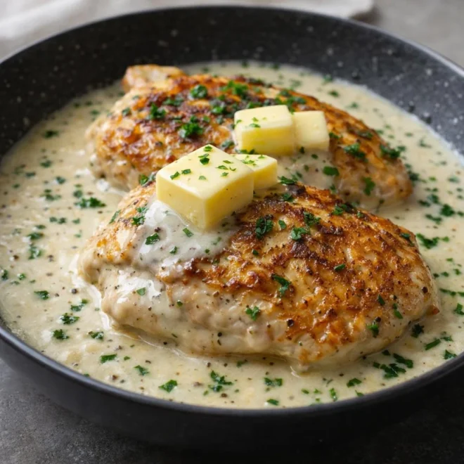 Blancs de poulet crémeux au beurre et à l’ail