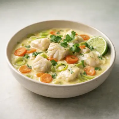 Blanquette de cabillaud au lait de coco : curry doux