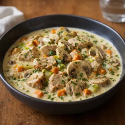 Blanquette de filet mignon de porc aux champignons