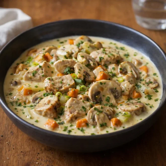 Blanquette de filet mignon de porc aux champignons