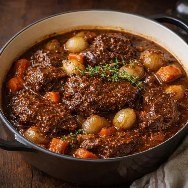 Bœuf braisé à la bière et à la moutarde ancienne