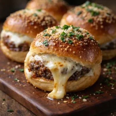 Bombes au cheeseburger au parmesan : cœur coulant