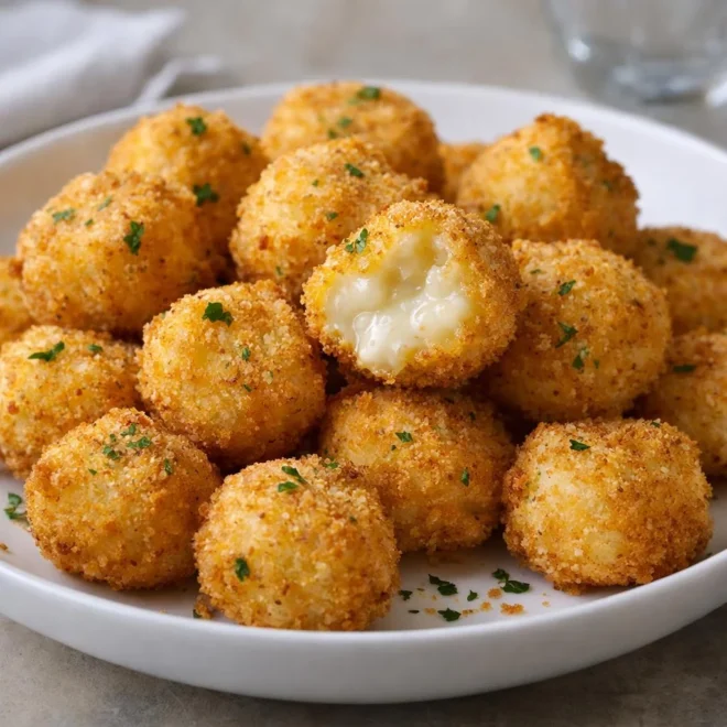Bou­chées de fromage croustillantes à l’airfryer (moelleux au cœur)