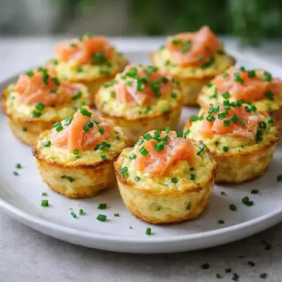 Bouchées de quiche sans pâte au saumon fumé