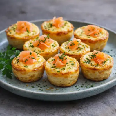 bouchées de quiche sans pâte au saumon fumé
