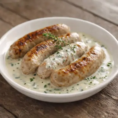 boudin blanc au roquefort fondant : sauce crémeuse