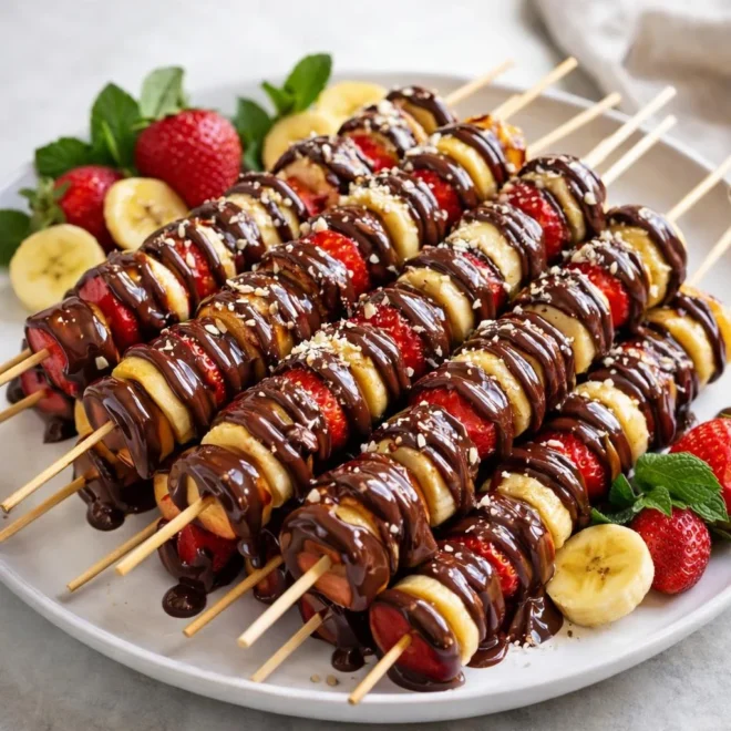 Brochettes de fruits au chocolat : recette facile