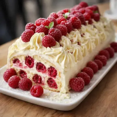 Bûche mascarpone chocolat blanc framboise : la recette