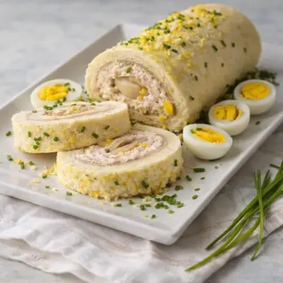 Bûche salée œufs mimosa thon au pain de mie