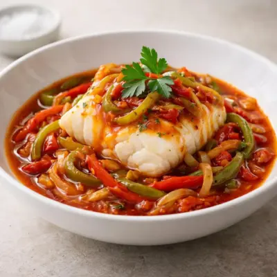 Cabillaud basquaise aux poivrons : recette facile