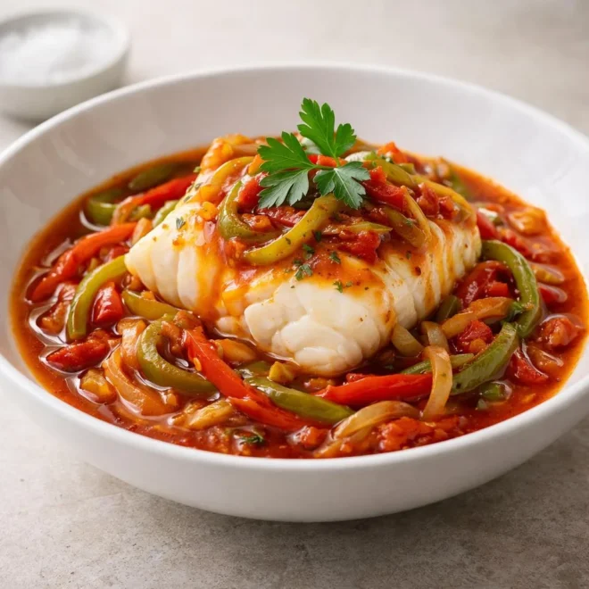 Cabillaud basquaise aux poivrons : recette facile