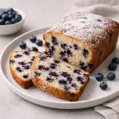 Cake moelleux aux myrtilles : recette facile au four