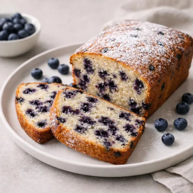 Cake moelleux aux myrtilles : recette facile au four