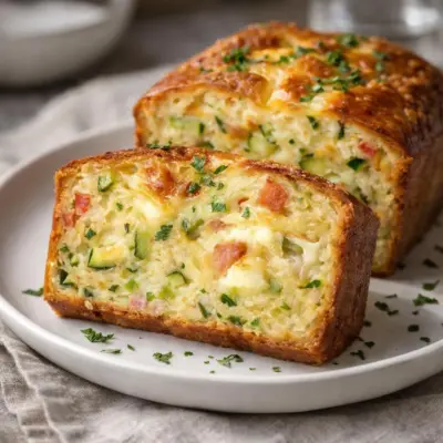 Cake salé aux courgettes jambon et deux fromages