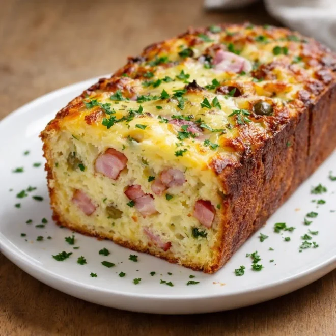 Cake salé lardons comté emmental : moelleux gratiné