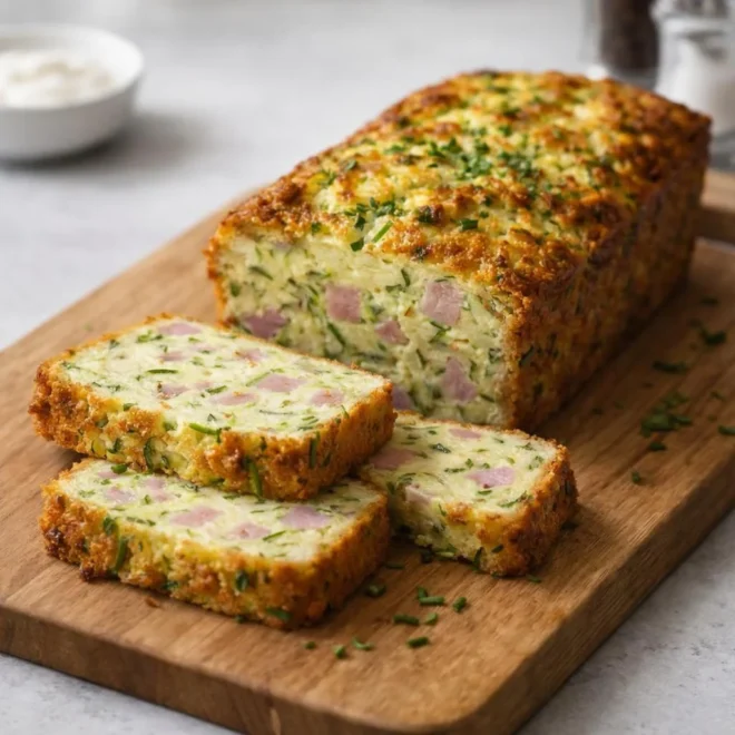 Cake salé courgette jambon emmental moelleux au four