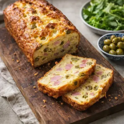 Cake salé jambon gruyère olives : moelleux facile
