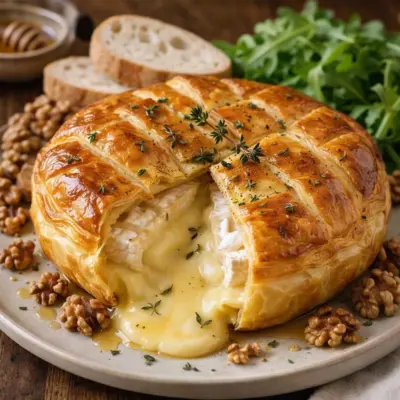 Camembert rôti en croûte feuilletée : cœur coulant