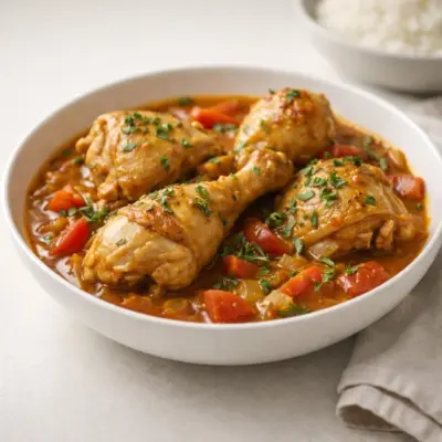 Cari de poulet au lait de coco onctueux aux légumes