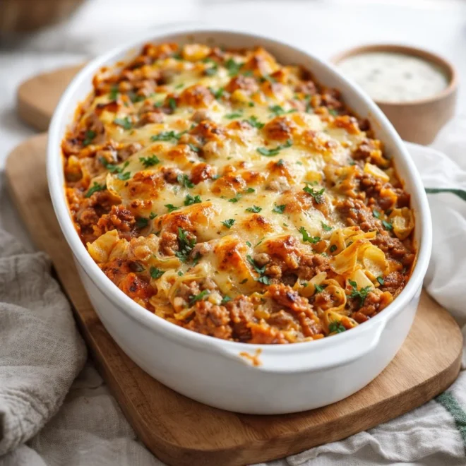 Casserole de chou non farcie faible en glucides
